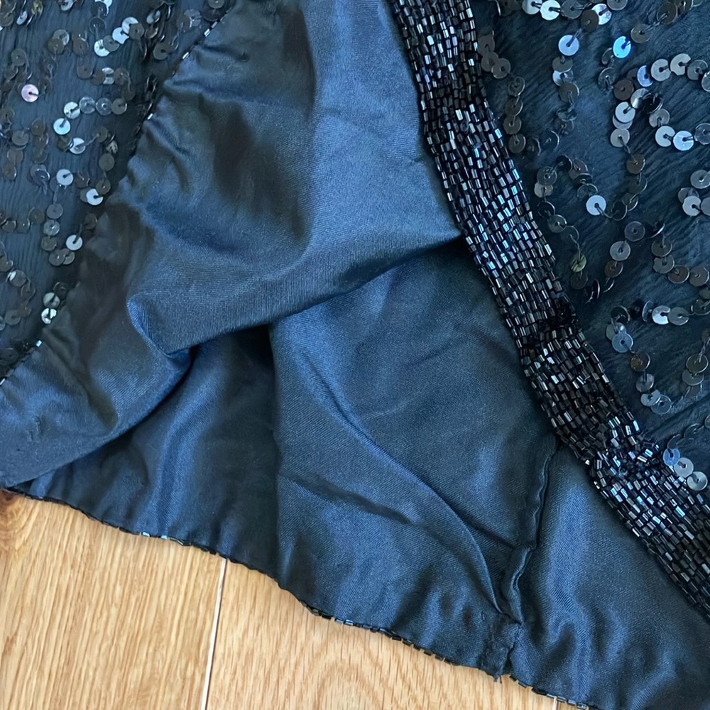 Vintage Black Sequin beaded Blouse size 10 - Picture 6 of 7